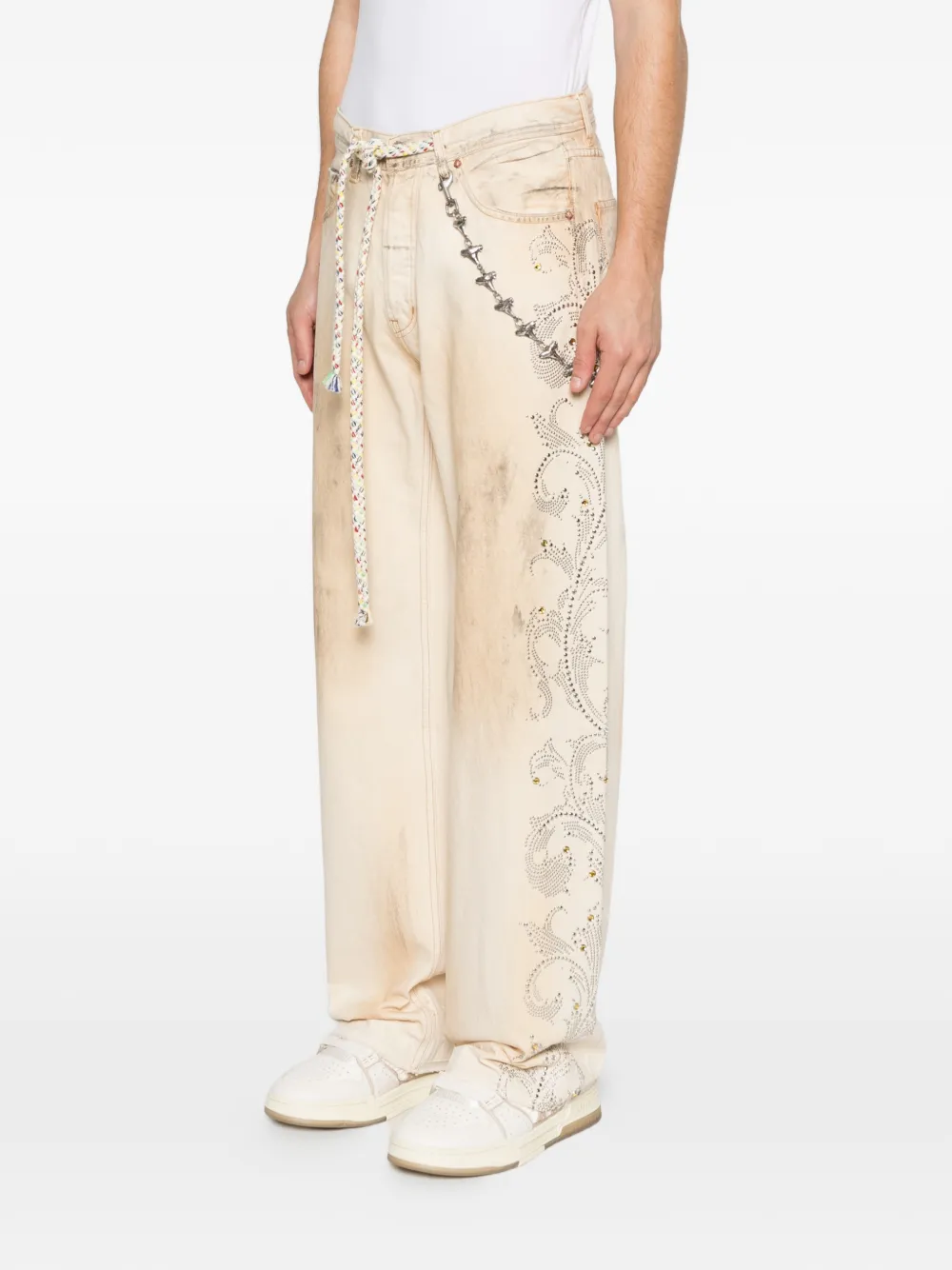  Ercole Studio Crystal-embellishment Jeans - Neutrals 