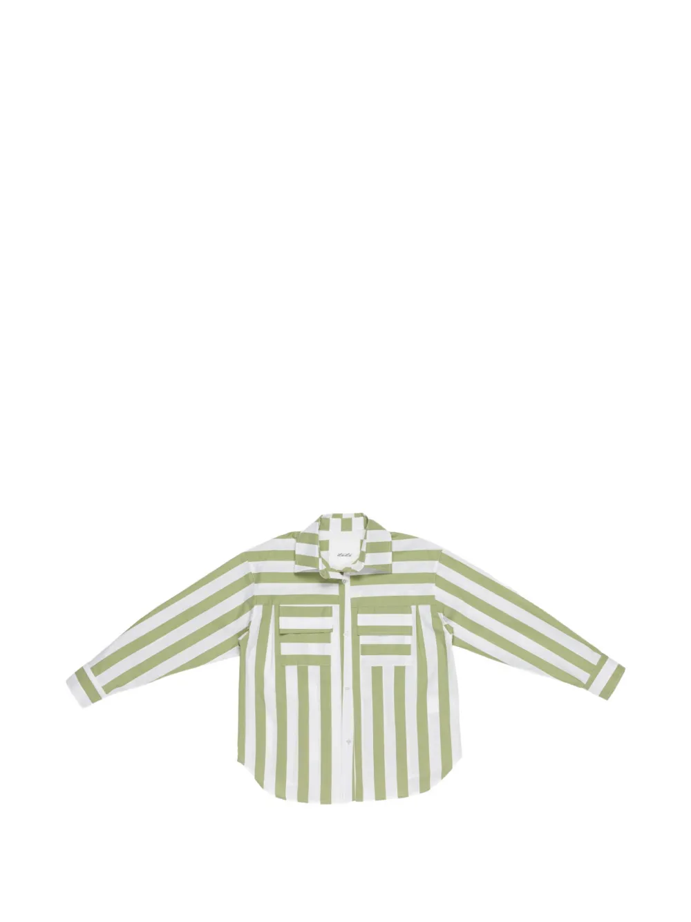 Miss Grant Kids striped pocket shirt - Verde