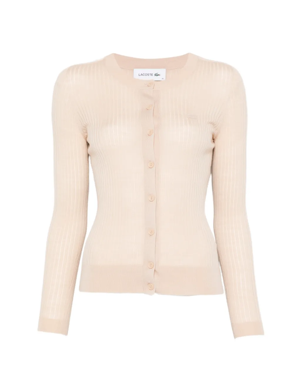 Lacoste ribbed buttoned cardigan - Nude