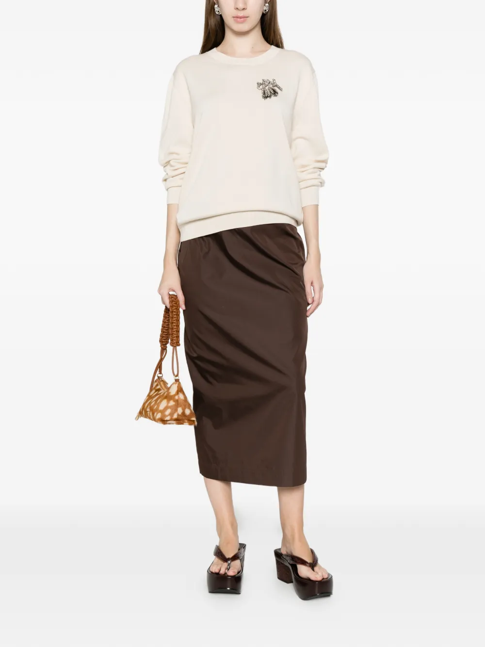  Nº21 Crew-neck Sweater - Neutrals 
