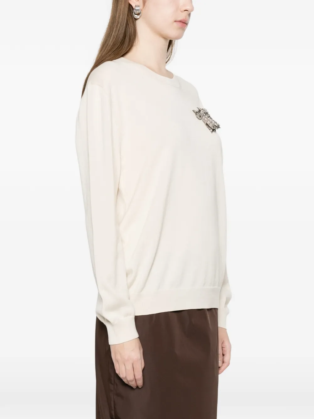  Nº21 Crew-neck Sweater - Neutrals 
