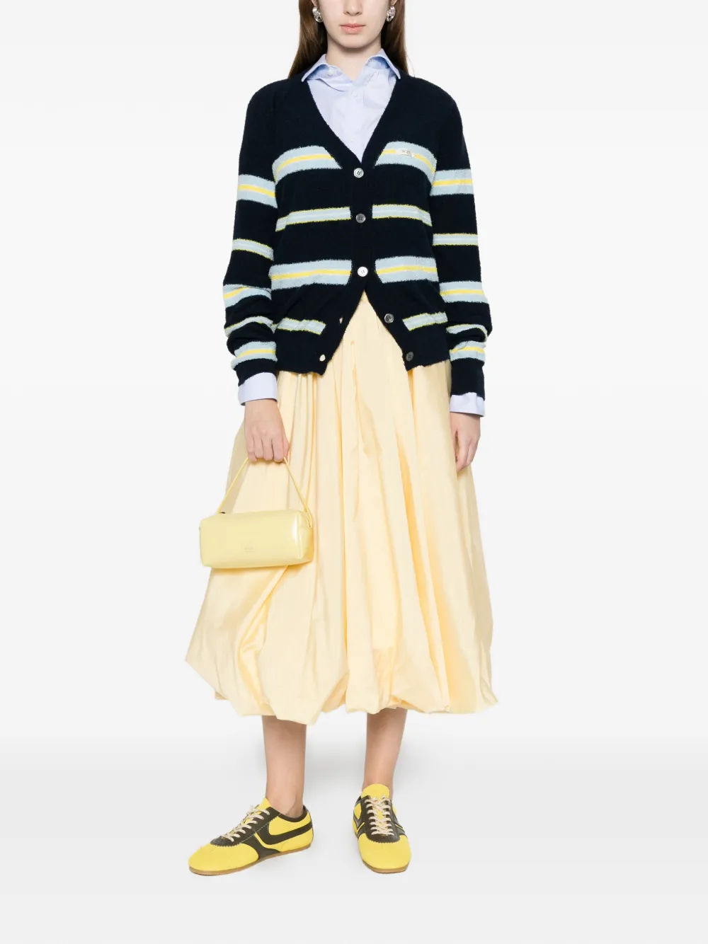  Nº21 Striped Button Cardigan - Blue 