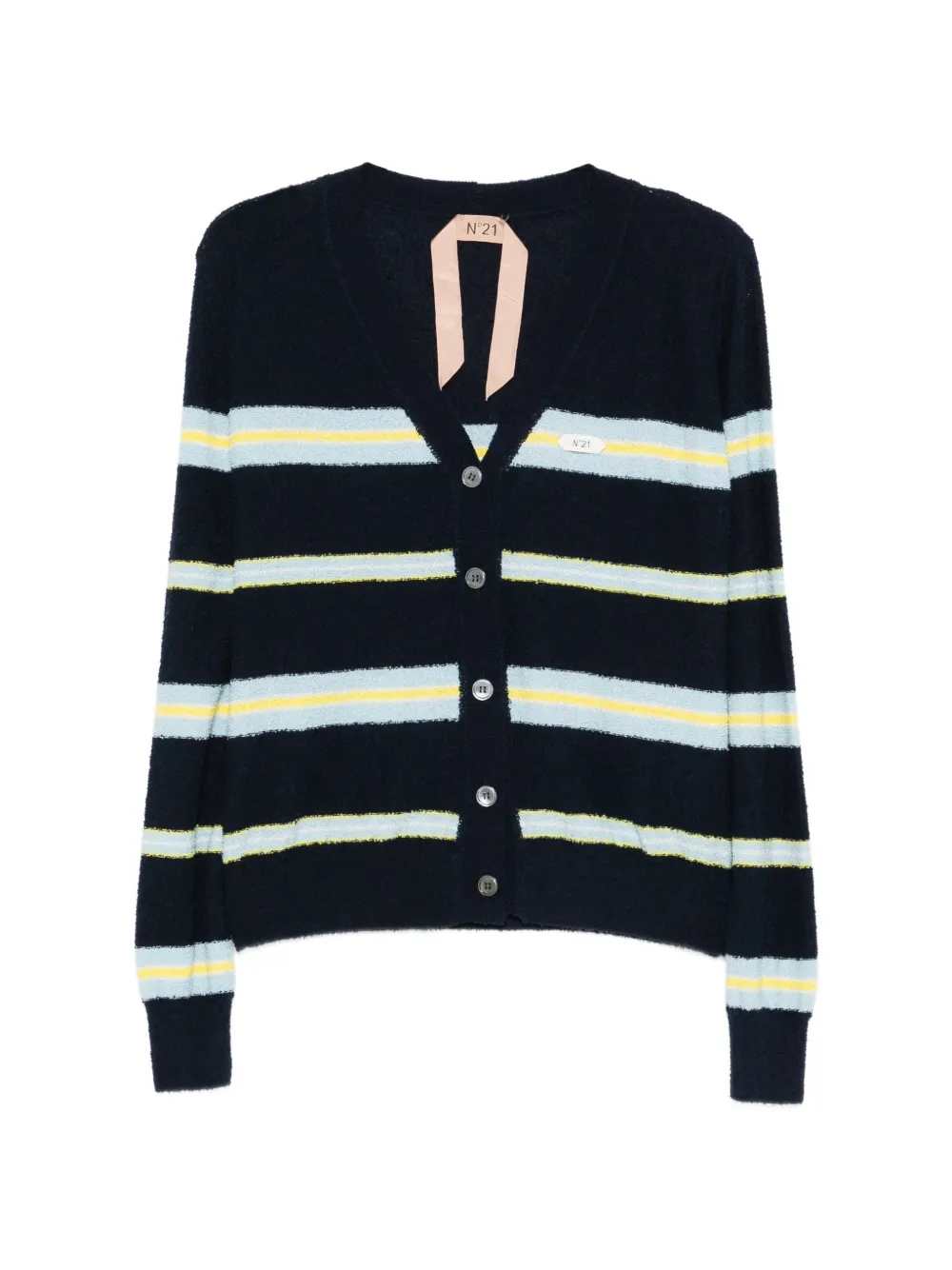 N°21 Striped Button Cardigan In Blue