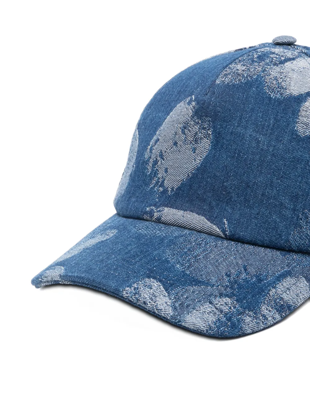 Floral-Jacquard Denim Baseball Cap