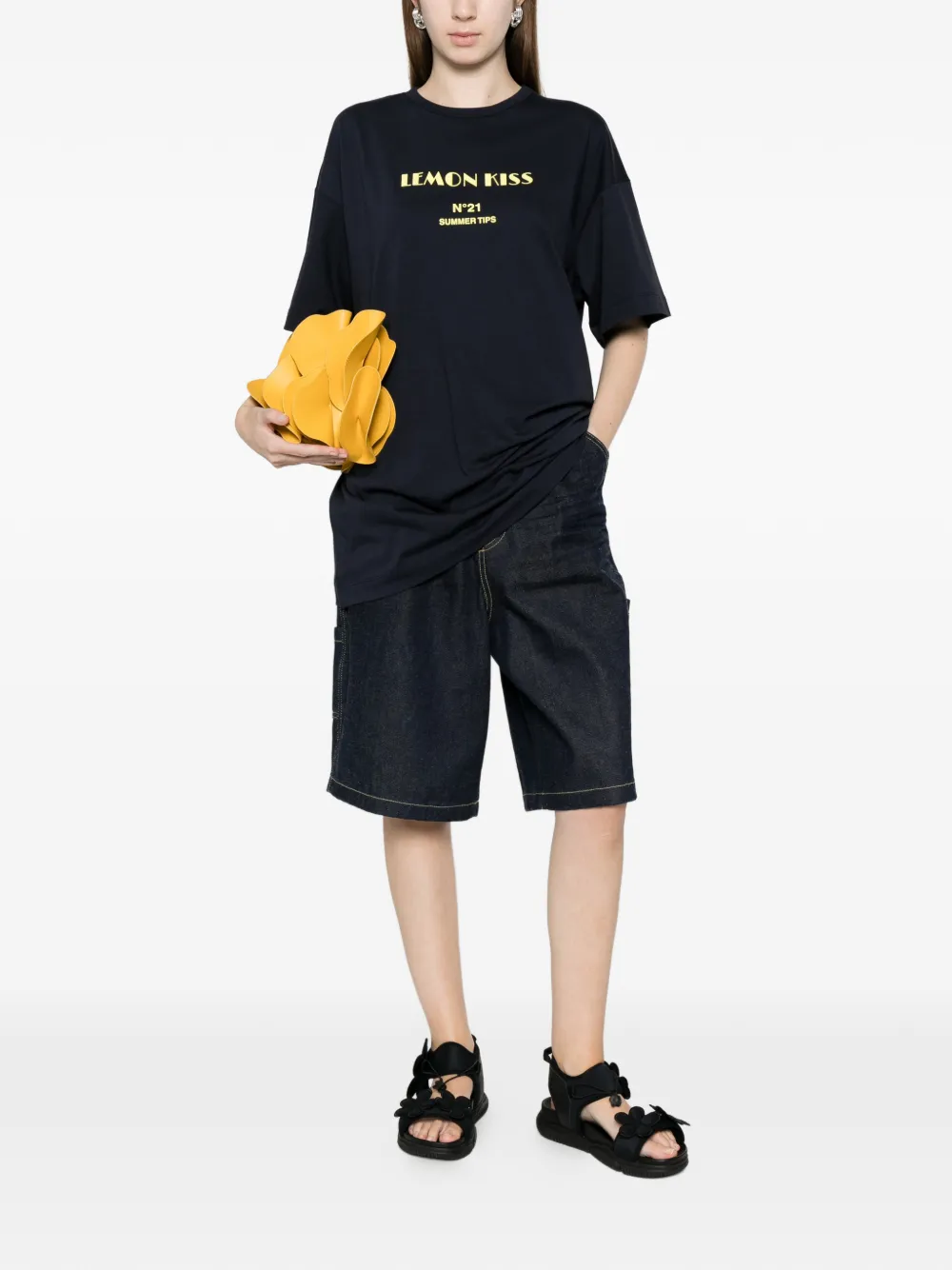  Nº21 Short-sleeve Printed T-shirt - Blue 
