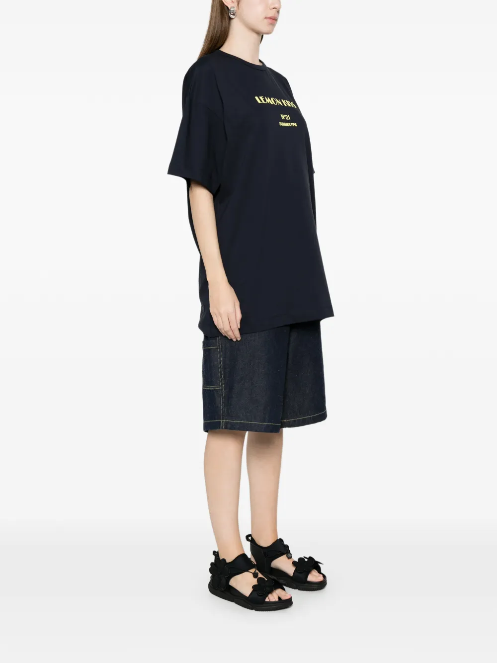  Nº21 Short-sleeve Printed T-shirt - Blue 