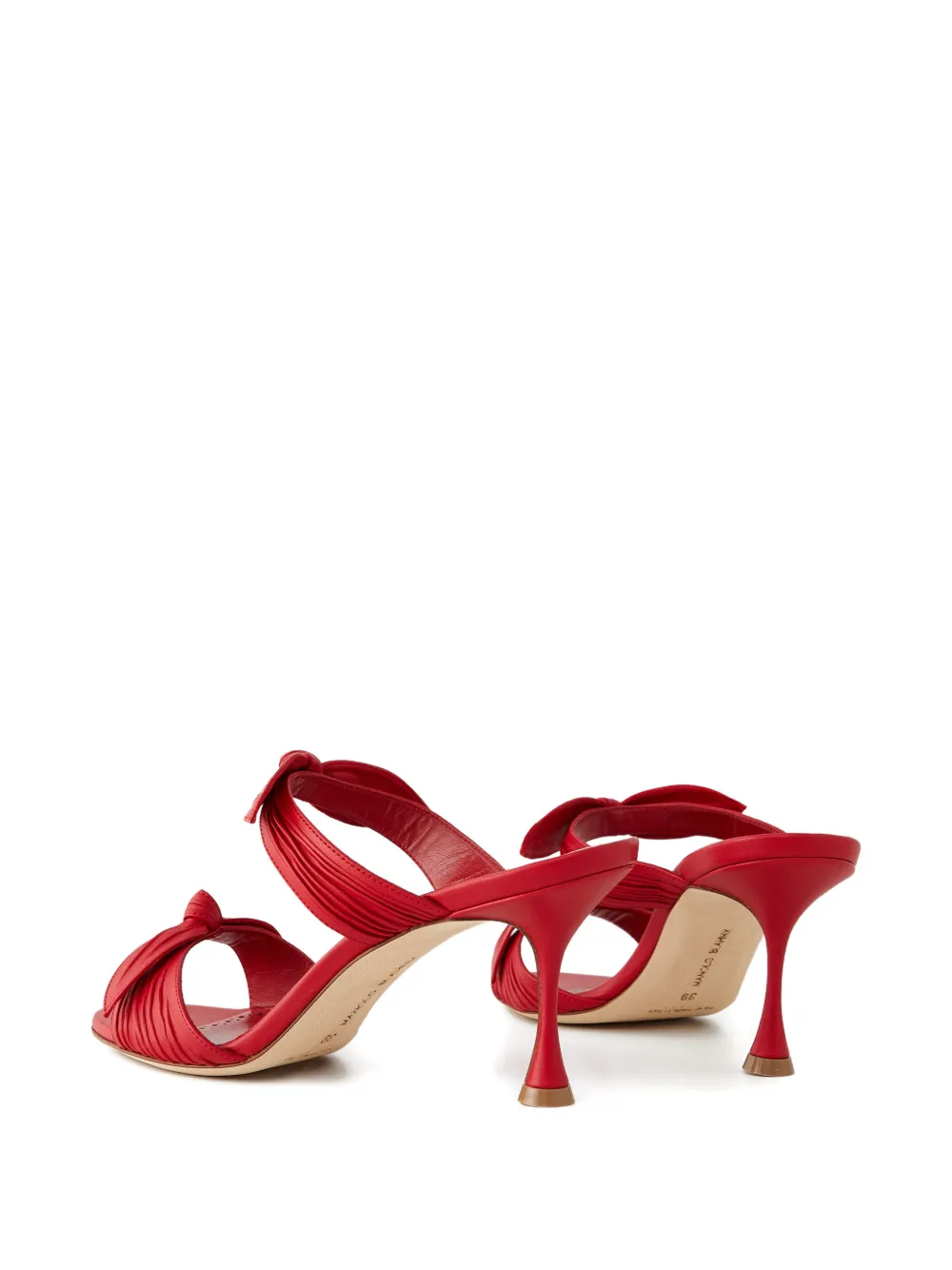Manolo Blahnik Lollo sandalen met strikbandje Rood