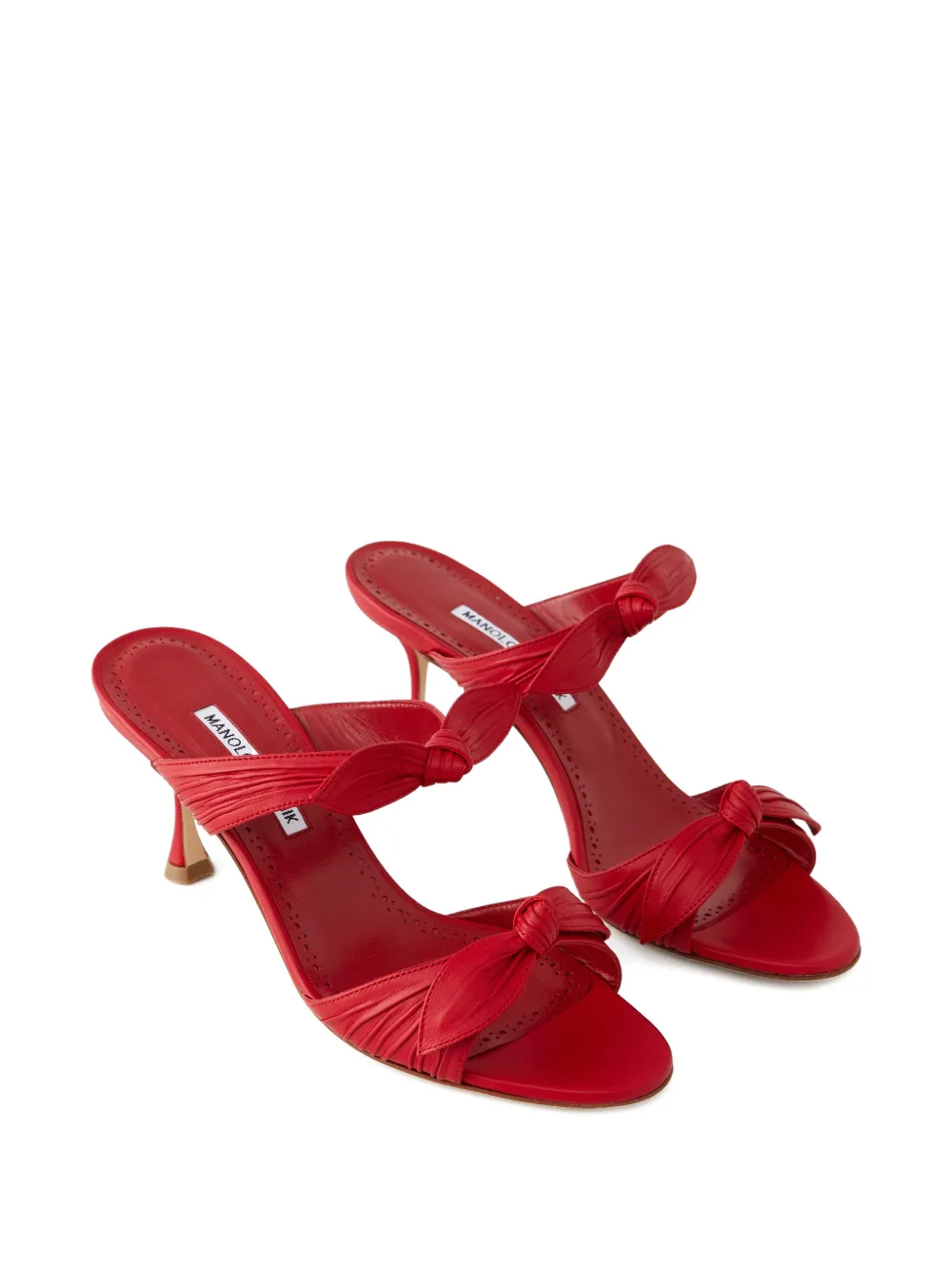 Manolo Blahnik Lollo sandalen met strikbandje Rood