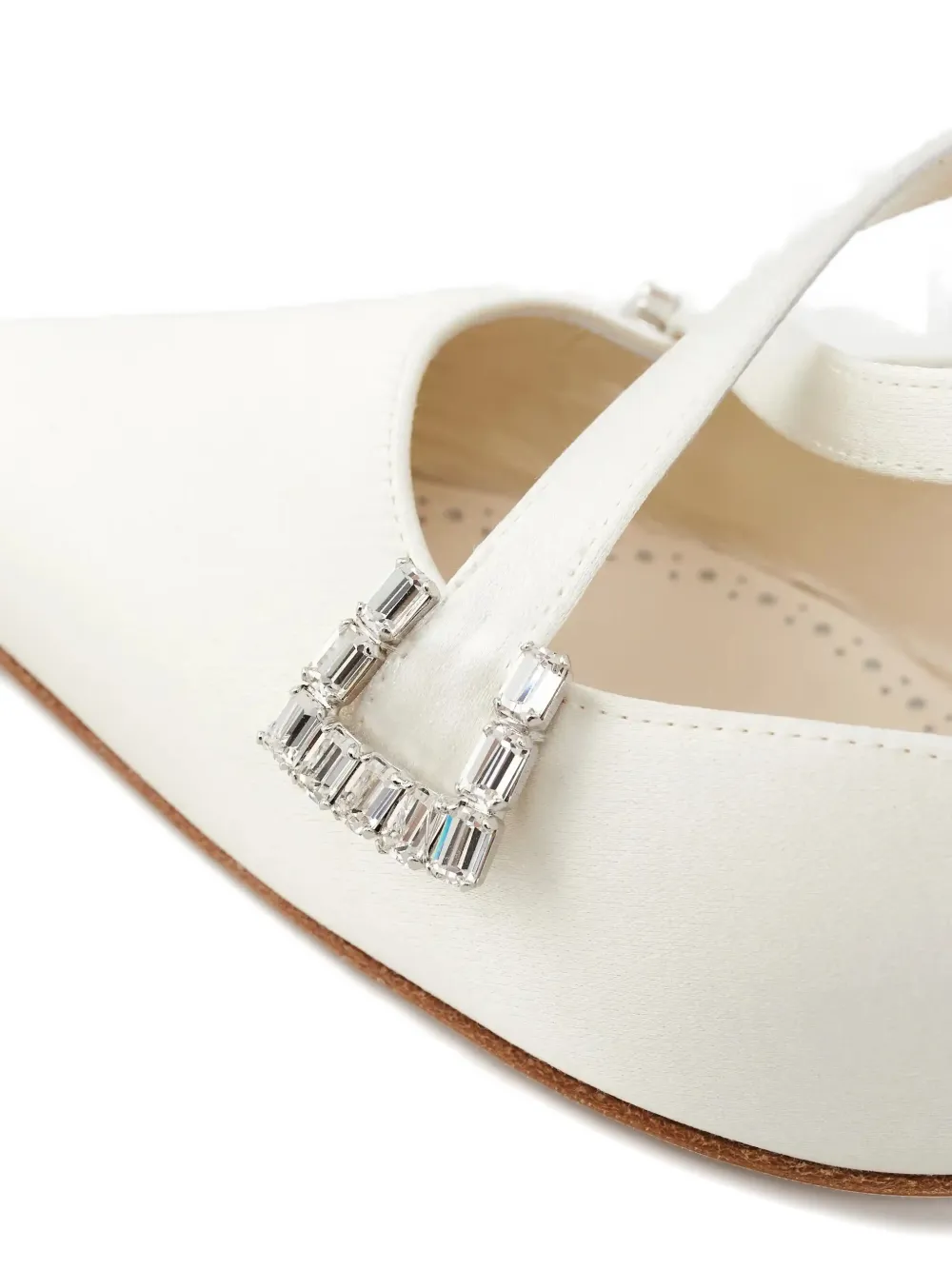 Manolo Blahnik embellished strap pumps Beige