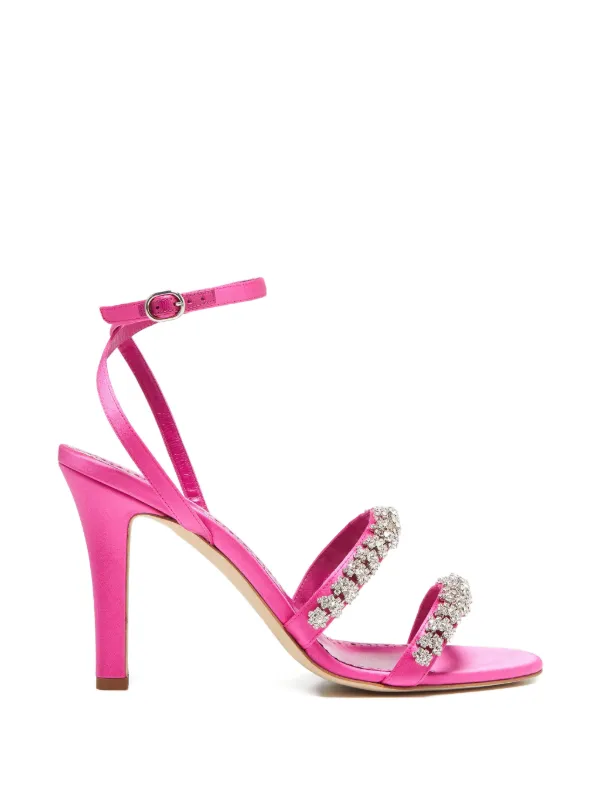 Manolo Blahnik Vedada Embellished Sandals in Pink