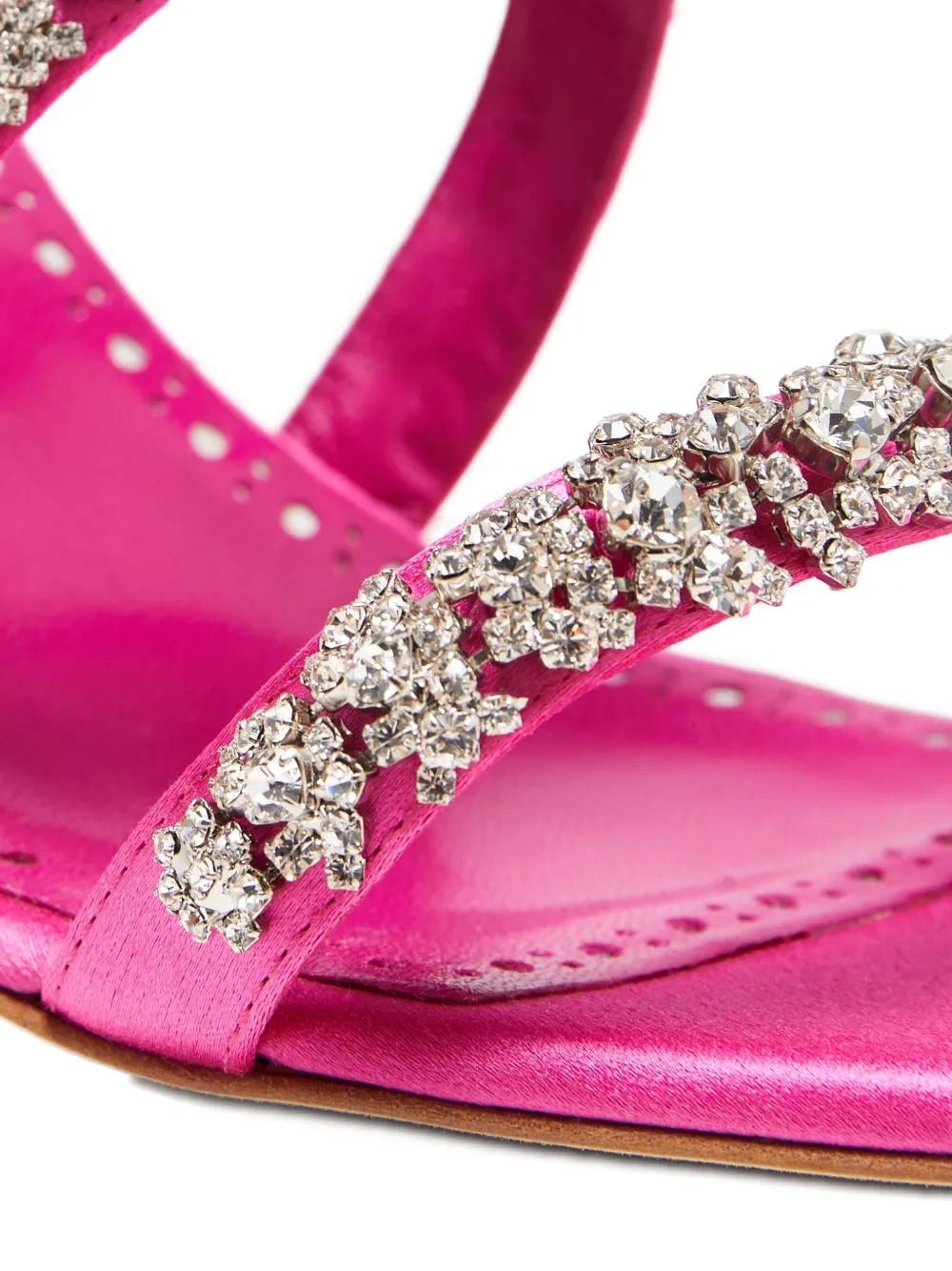 Manolo Blahnik Vedada verfraaide sandalen Roze