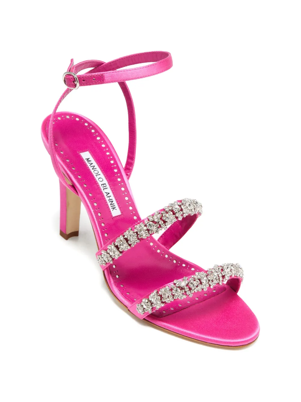 Manolo Blahnik Vedada verfraaide sandalen Roze