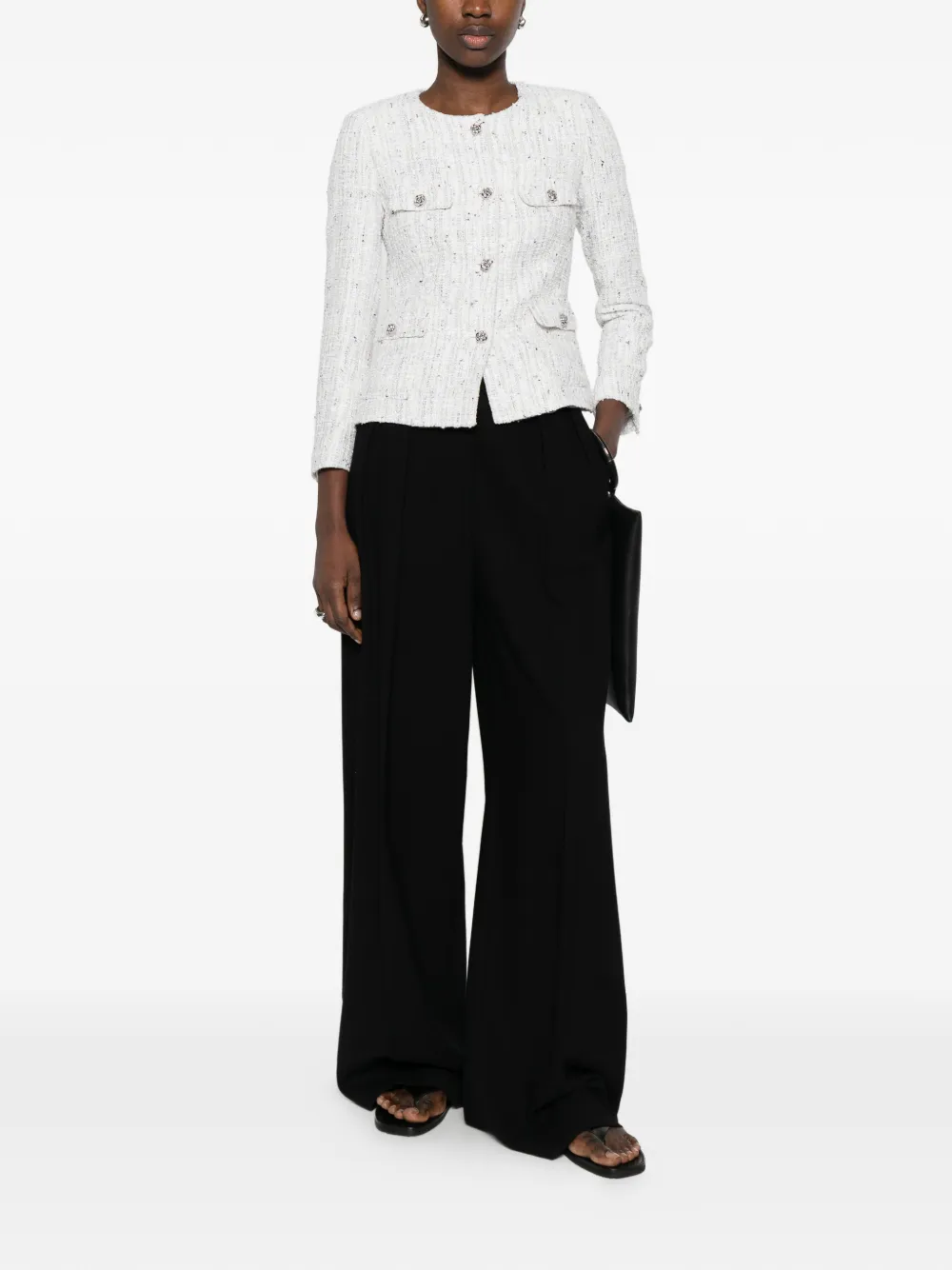 Tagliatore Button-up tweed jack Wit