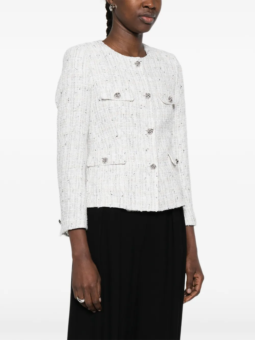 Tagliatore Button-up tweed jack Wit