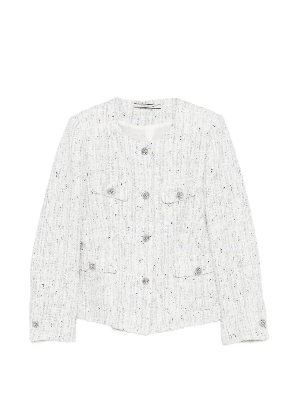 Tagliatore button-up tweed jacket - Bianco