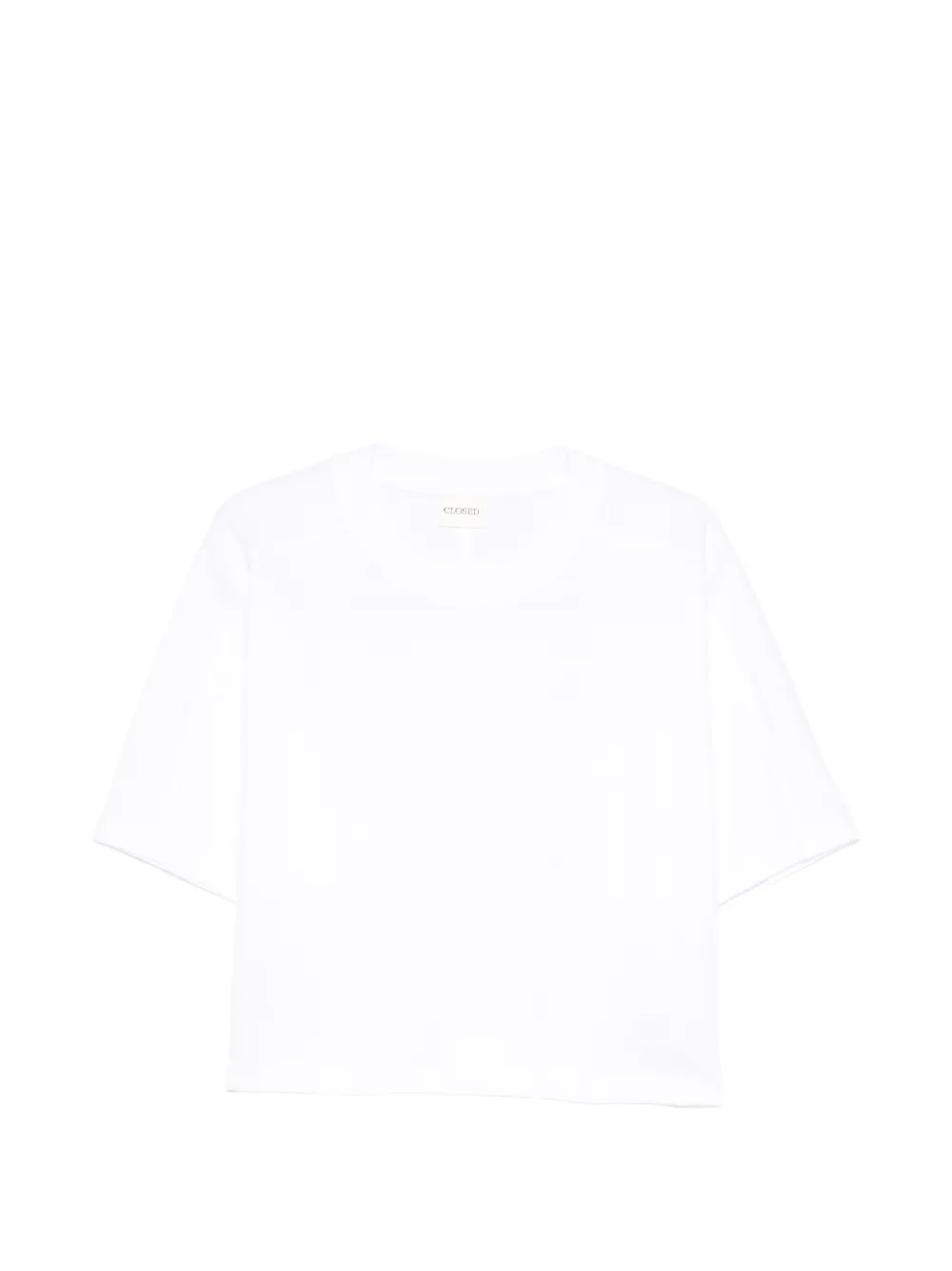 Closed crew-neck short-sleeve T-shirt - Bianco