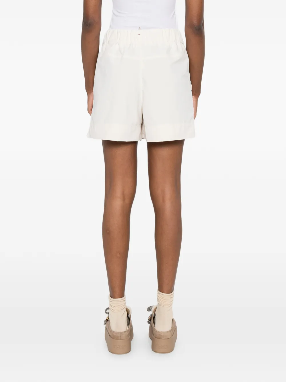 Moncler Grenoble Shorts met logopatch en trekkoord Beige