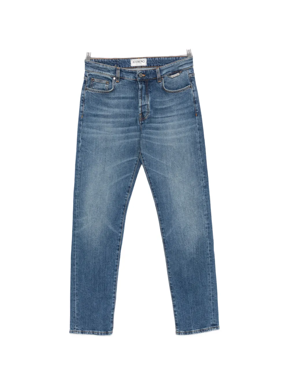 Iceberg faded logo-patch jeans - Blu