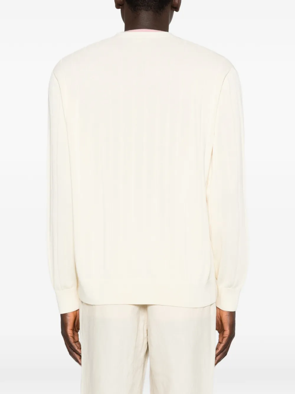 Lacoste Geribbeld vest met knoop Beige
