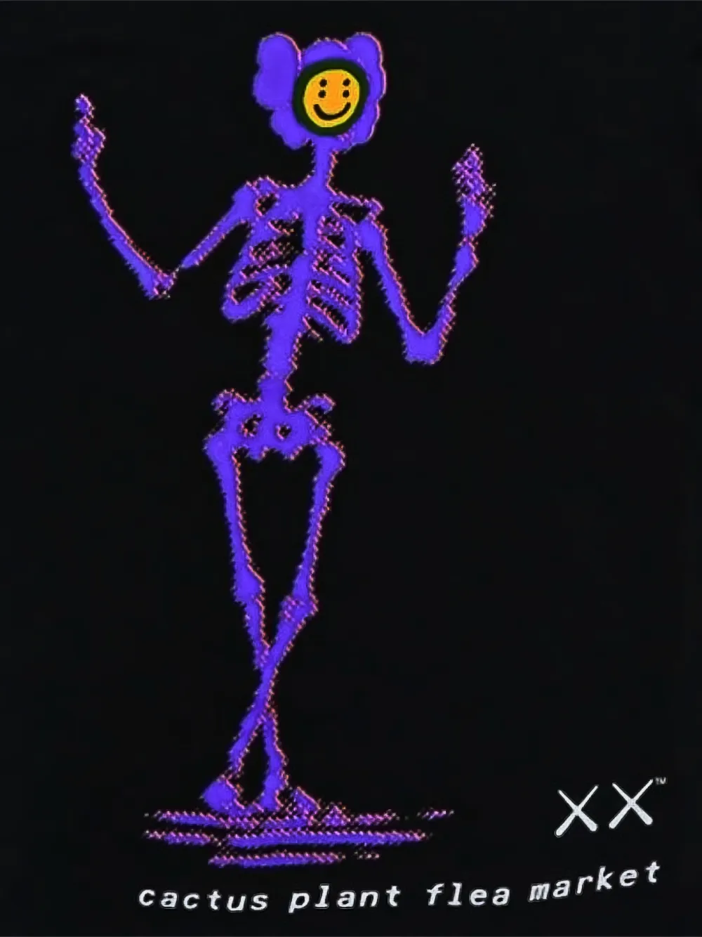 KAWS x Cactus Plant Flea Market T-shirt met grafische print Zwart