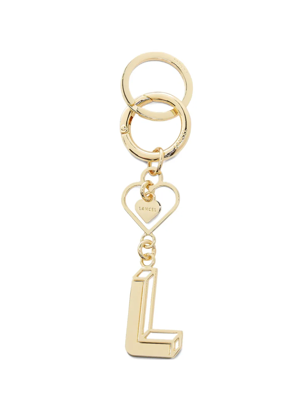 Lancel logo heart keyring - Gold