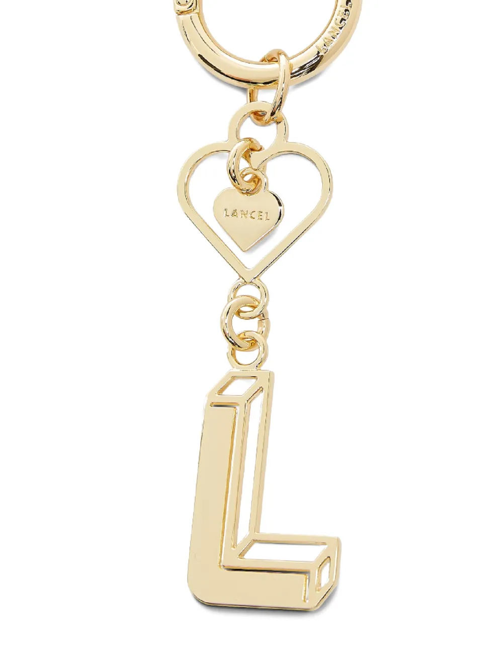  Lancel Logo Heart Keyring - Gold 