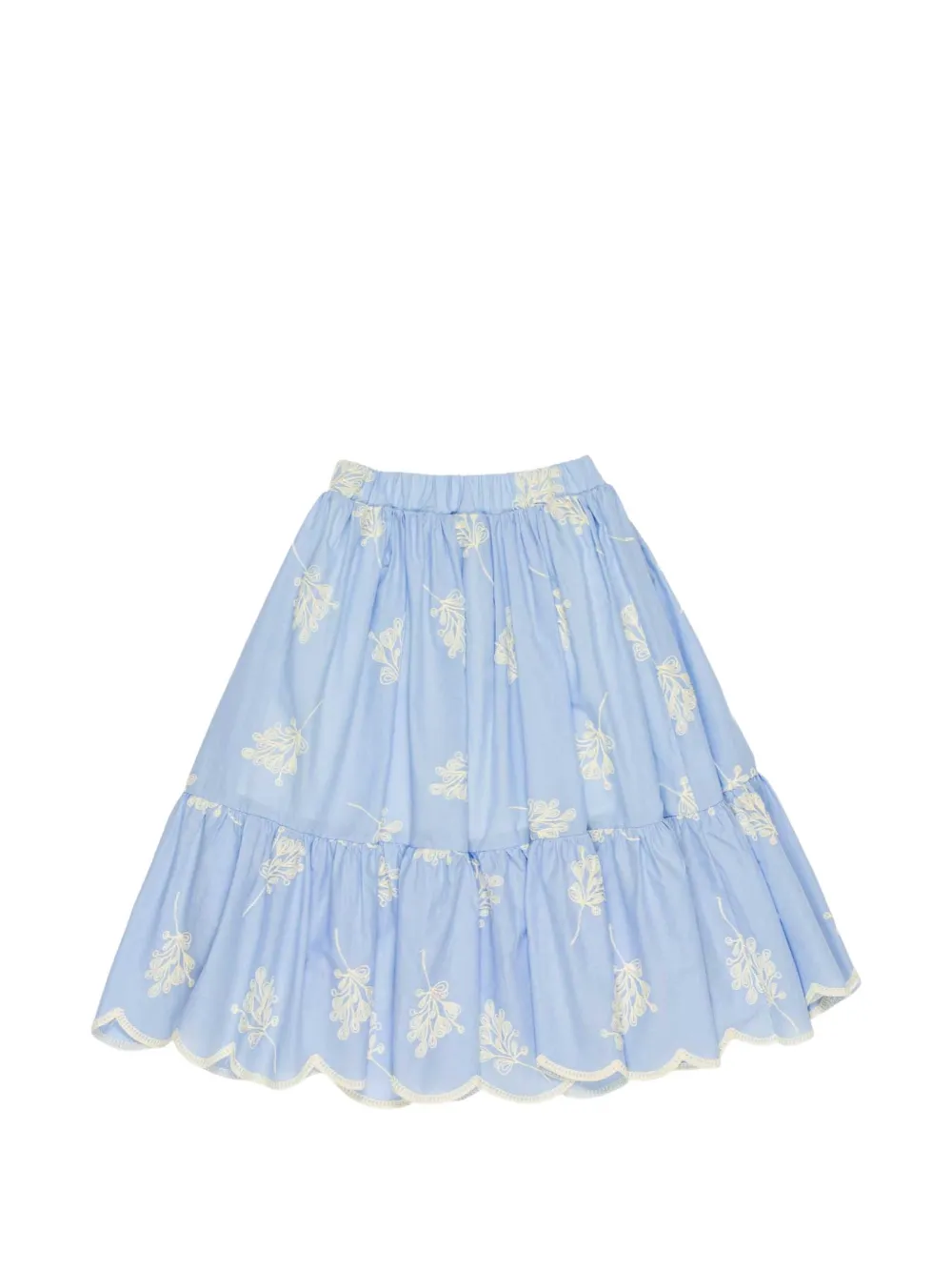 Miss Grant Kids ruffled floral skirt - Blu
