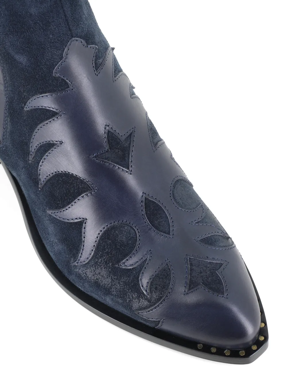 Sartore Laarzen met vlammenapplicatie Blauw