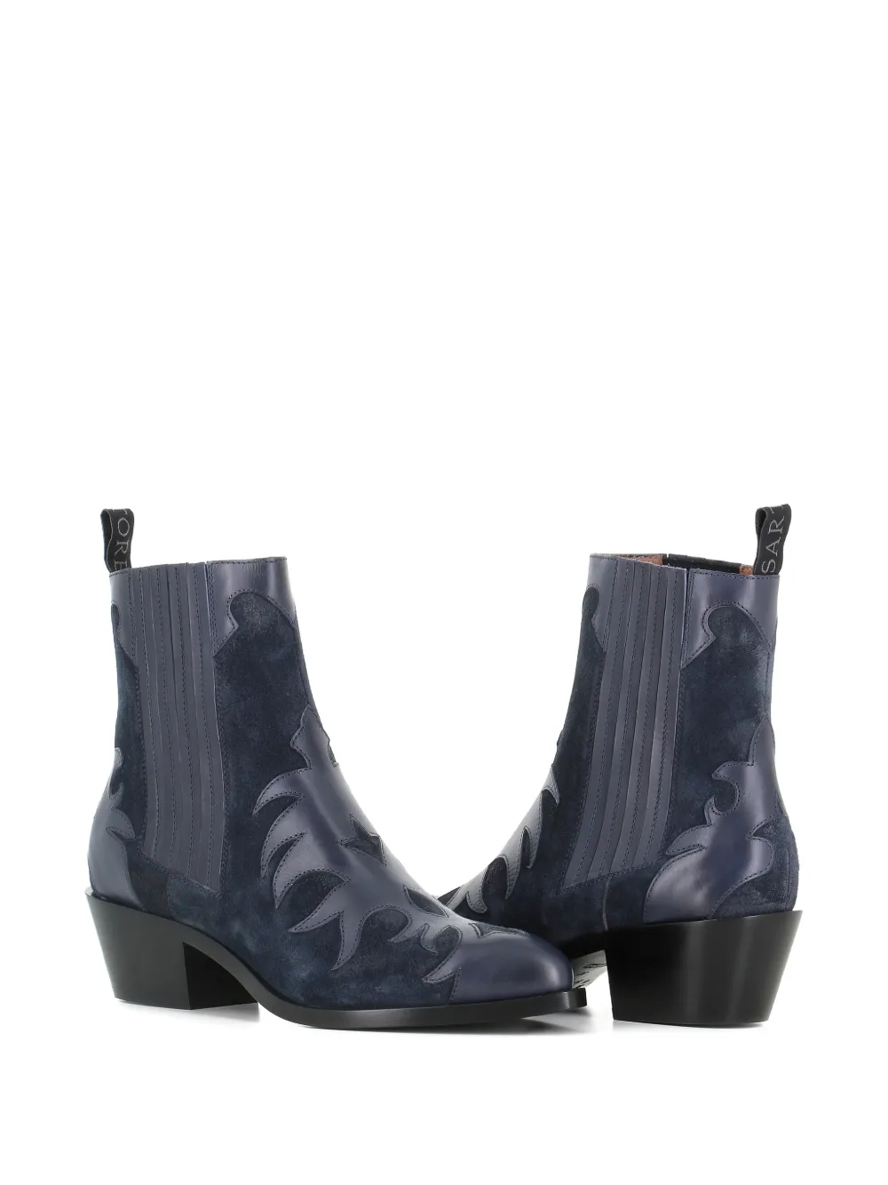 Sartore Laarzen met vlammenapplicatie Blauw