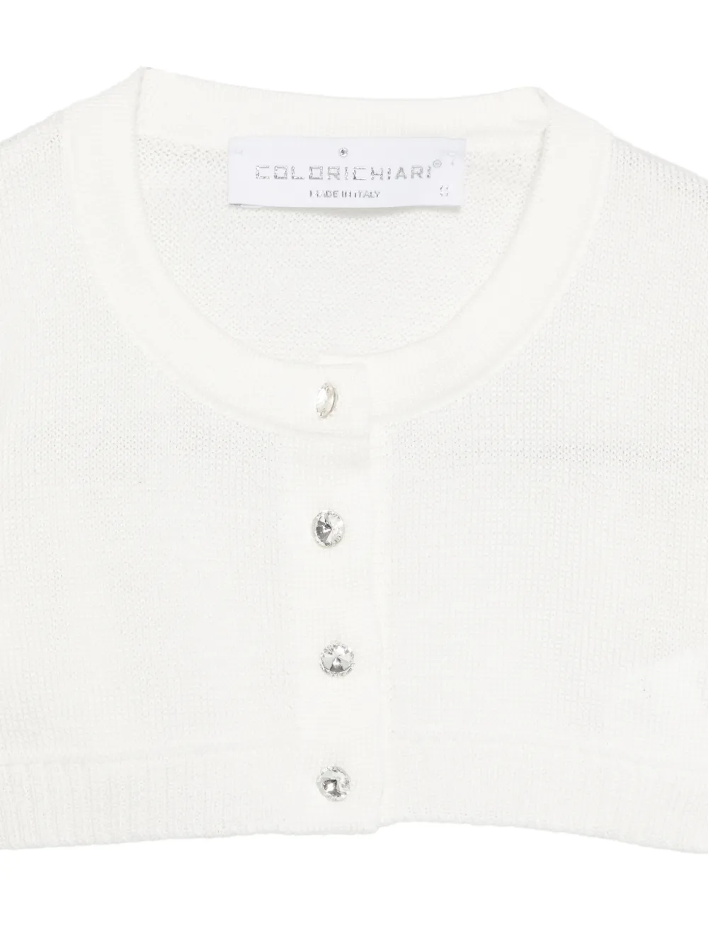 Colorichiari Top met knopen van stras Beige