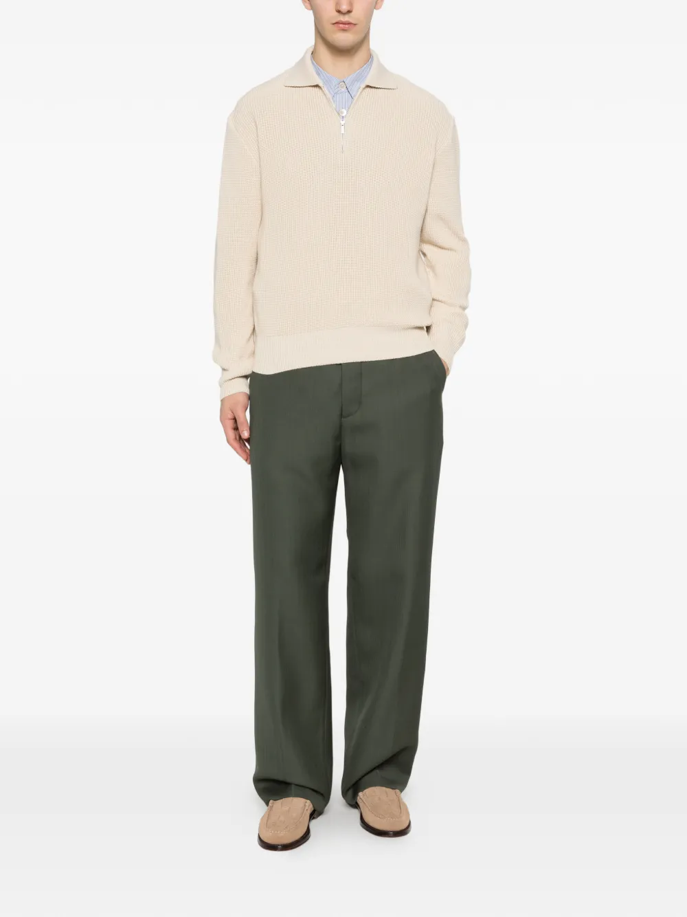  Nine In The Morning Apollon Front-pocket Trousers - Green 