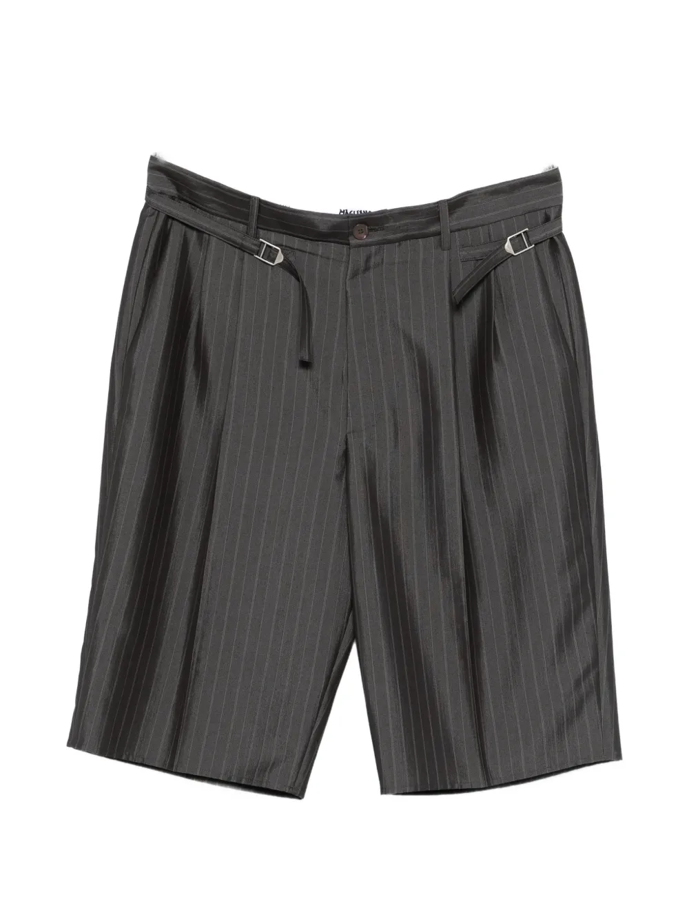Magliano pinstripe buckled-tabs shorts - Grigio