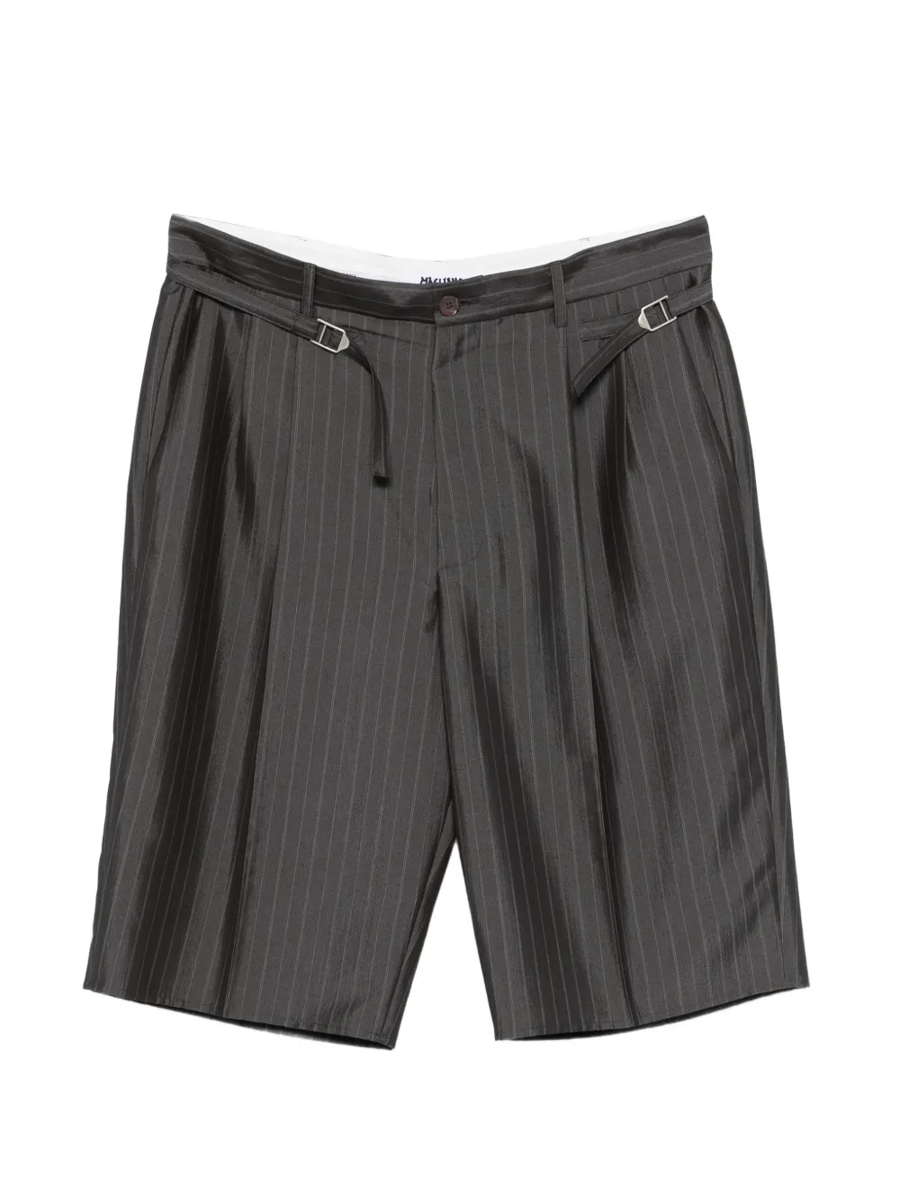 Magliano pinstripe buckled-tabs shorts - Grigio