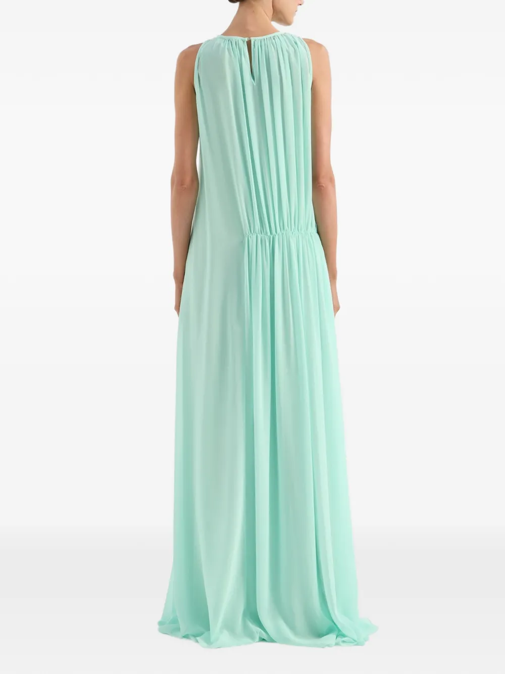 Genny Gesmockte maxi-jurk met bloemenprint Groen