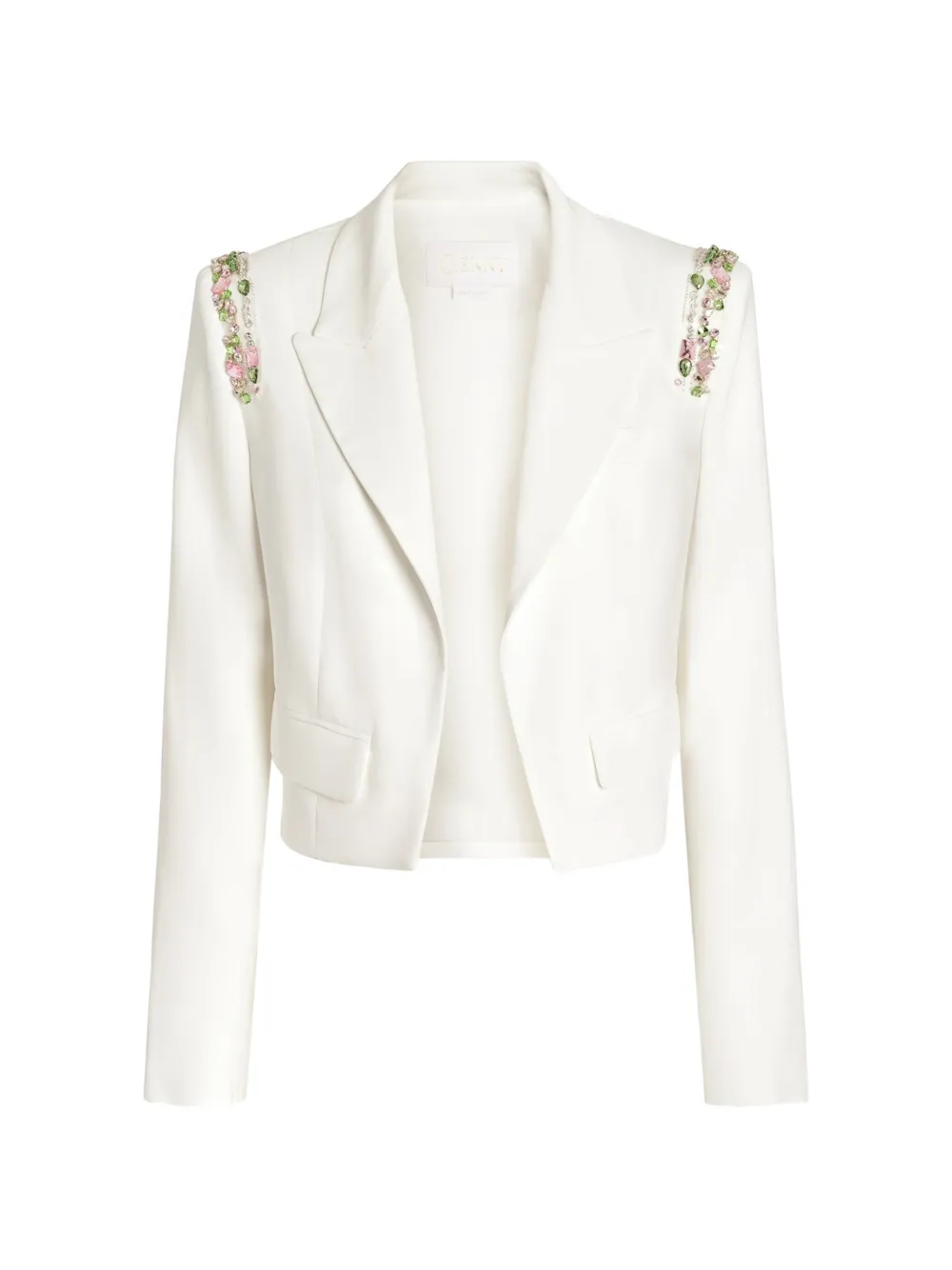Genny Giacca crop Cady con decorazione - Bianco