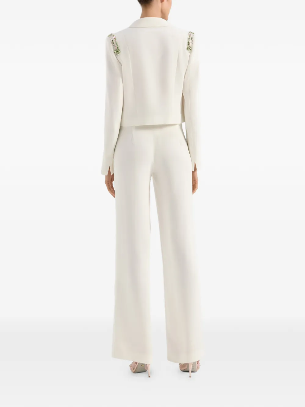 Genny Cady cropped jack met verfraaiing Wit