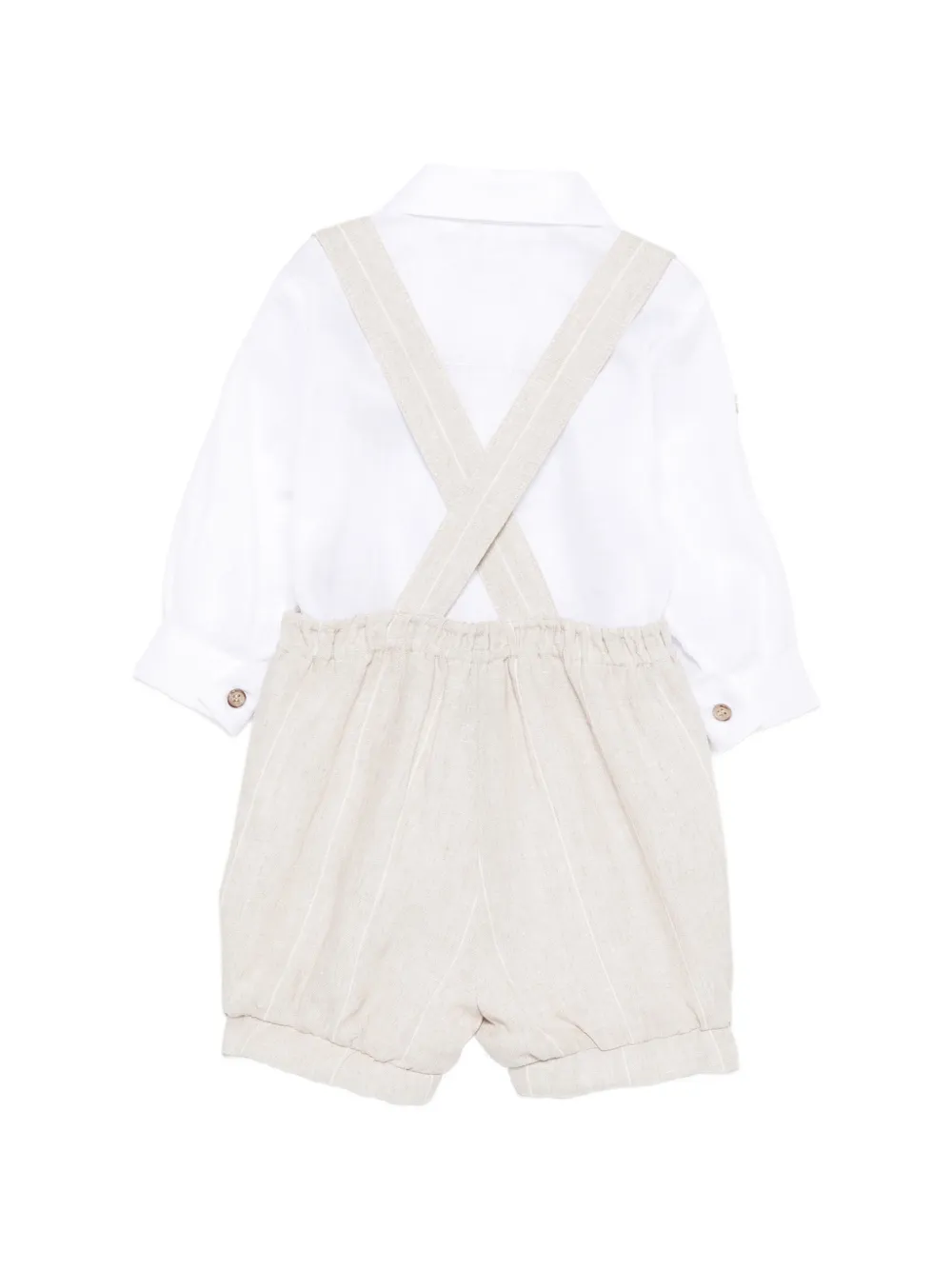 Colorichiari Driedelige playsuit met strikdetail Beige