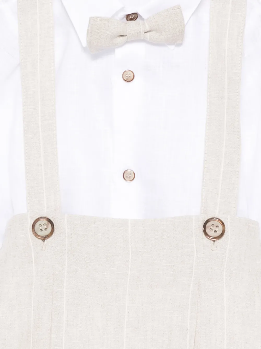 Colorichiari Driedelige playsuit met strikdetail Beige