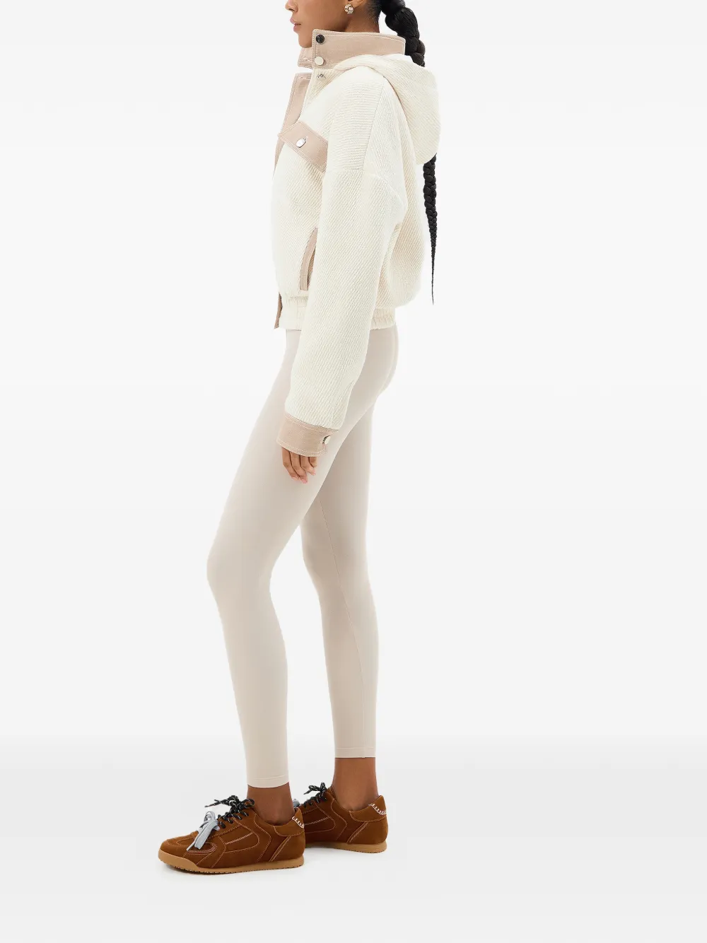  Annafoxy Nuage Du Matin Hooded Bomber Jacket - White 