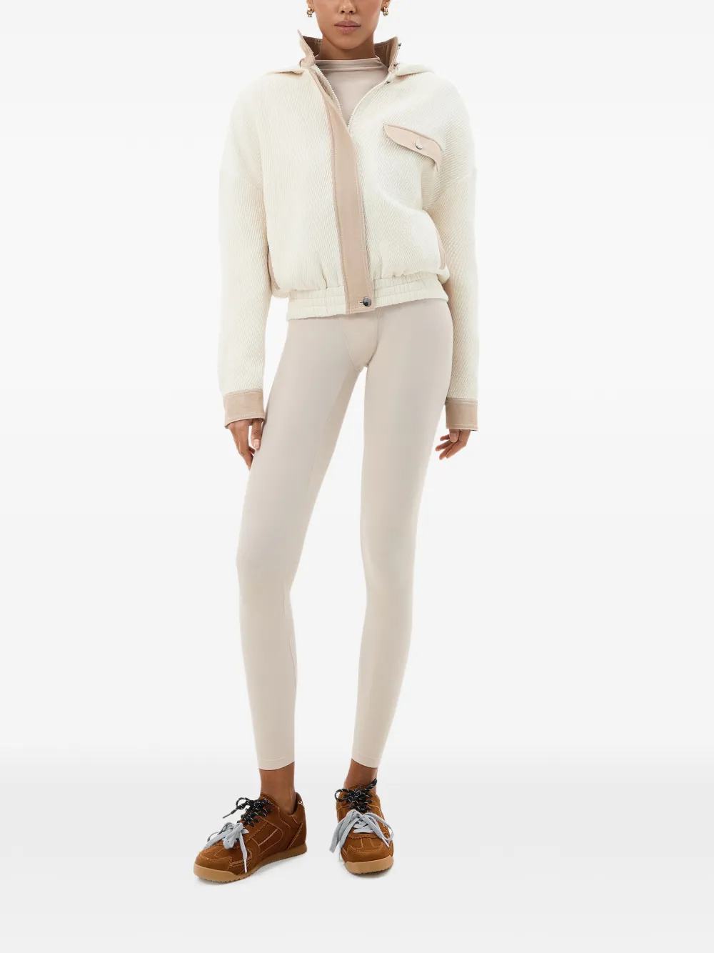  Annafoxy Nuage Du Matin Hooded Bomber Jacket - White 