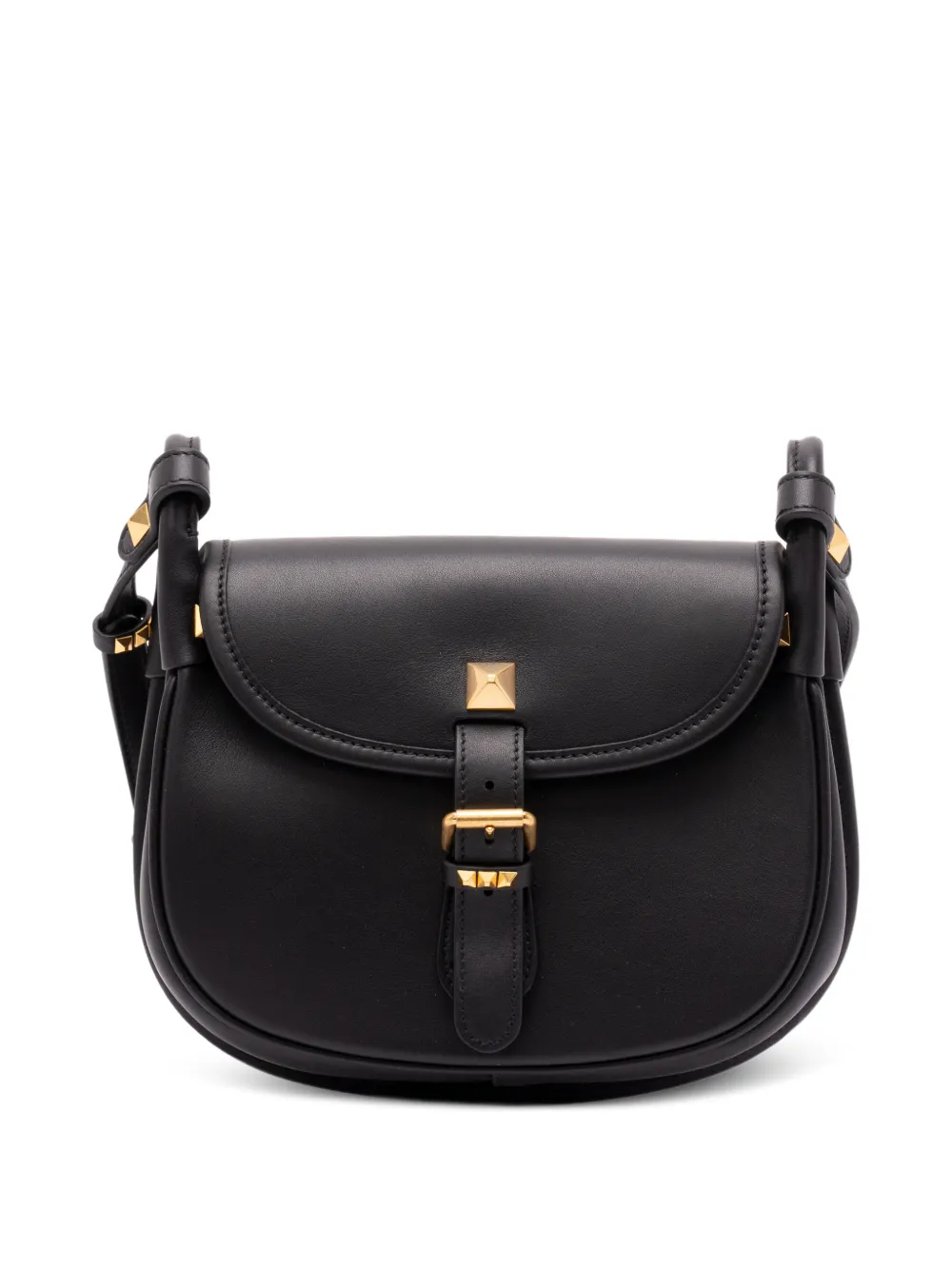 Valentino Garavani buckle-strap leather shoulder bag - Nero