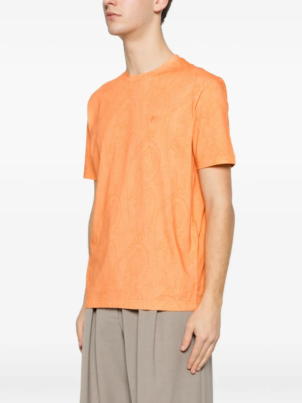 ETRO T-shirt met paisley-print Oranje