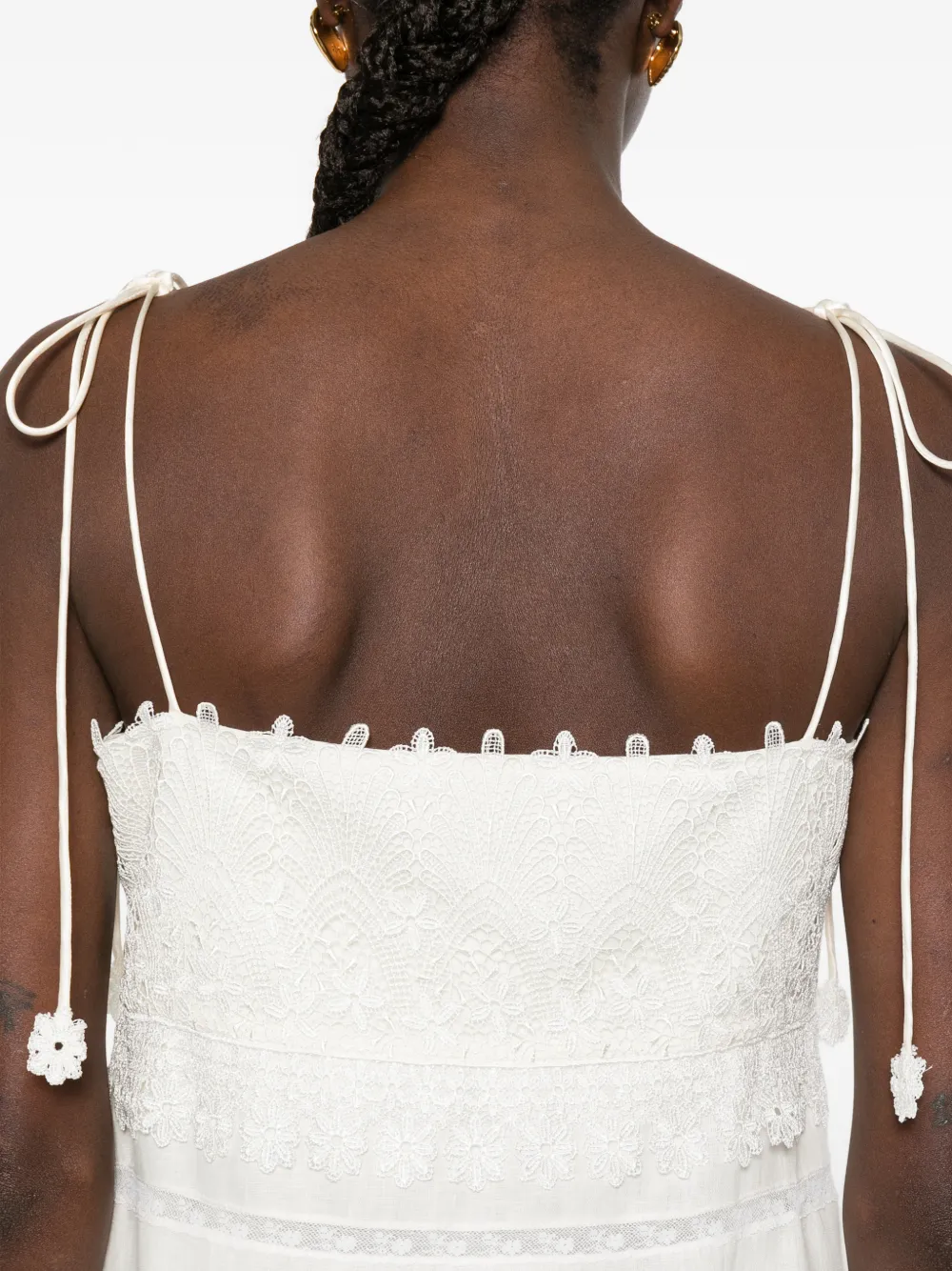 Valentino Garavani Midi-jurk met kanten afwerking Wit