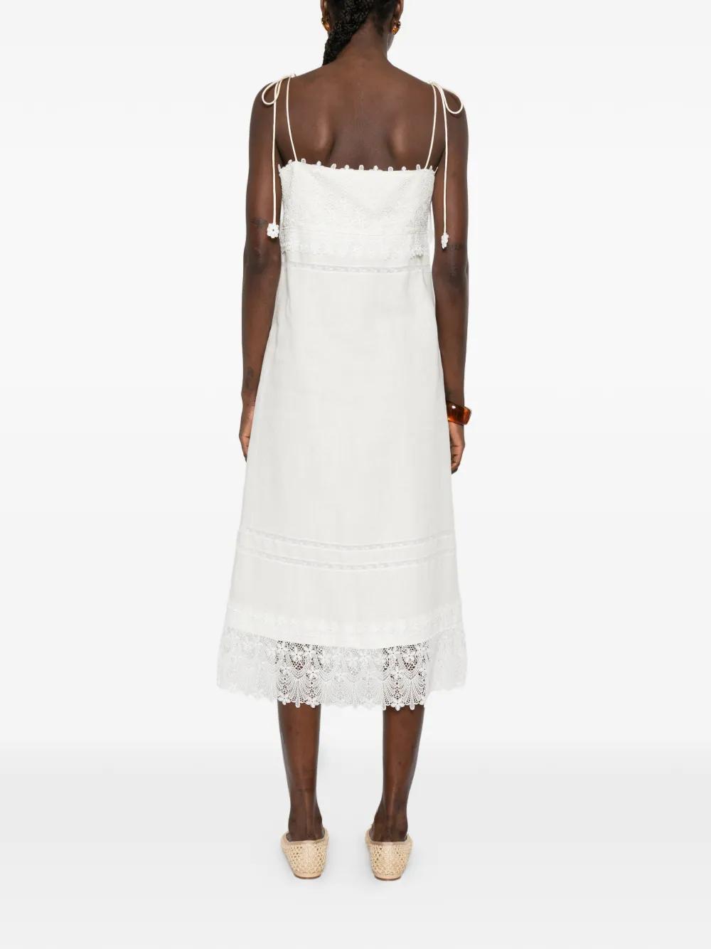 Valentino Garavani Midi-jurk met kanten afwerking Wit