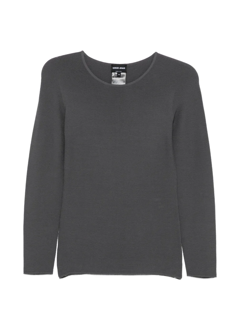 Giorgio Armani ribbed round-neck sweater - Grigio