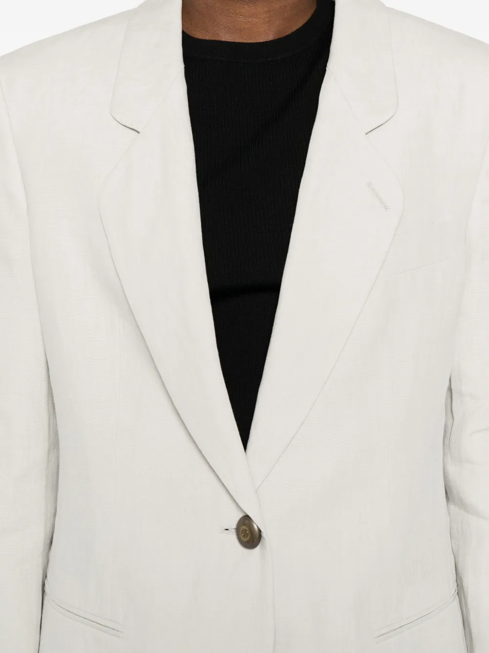 Giorgio Armani Blazer met enkele rij knopen Beige