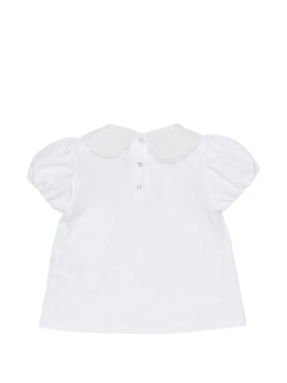 Miss Grant Kids Top met gewelfde kraag Wit
