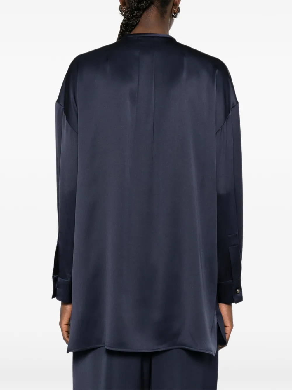 Giorgio Armani Blouse met gestrikte kraag Blauw