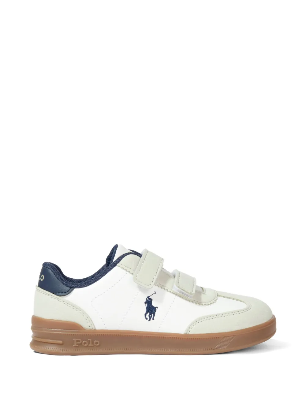 POLO RALPH LAUREN KIDS logo strap sneakers - Bianco