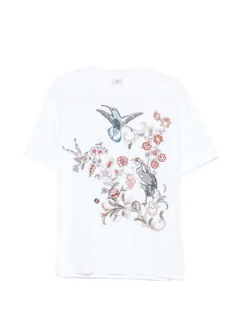 ETRO floral-embroidered T-shirt